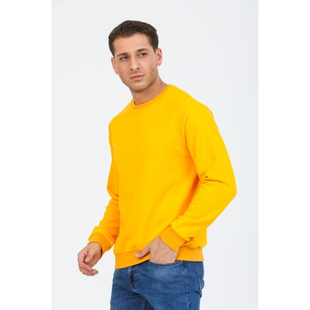 Pulur.co Sarı Kapüşonsuz Bisiklet Yaka Basic Sweatshirt Erkek Sweatshirt Fiyatı