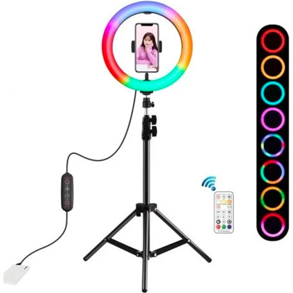 Puluz 10.2inç Renkli Ring Light ve 110CM Tripod Youtuber Selfie Işık Seti - Siyah Video Kamera Aksesuarları Fiyatı