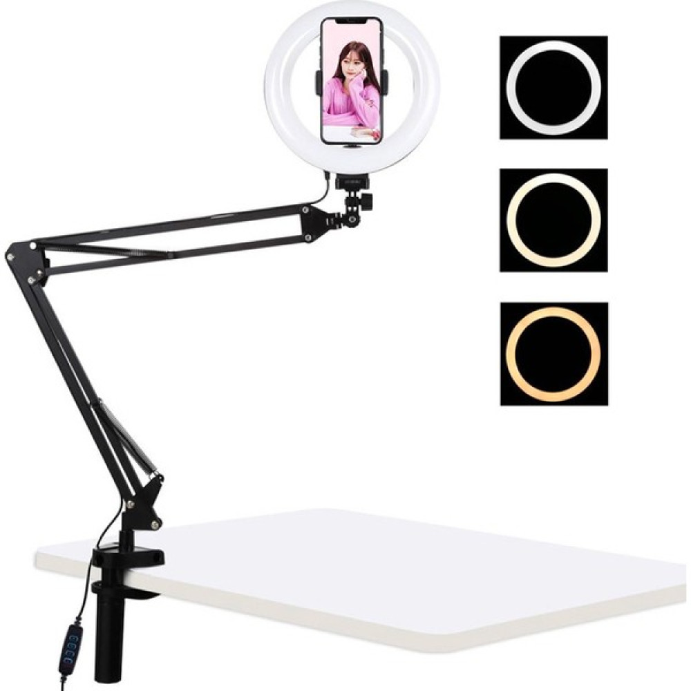 Puluz 7.9inç Halka LED Işıklı Stand Ring Light Masaüstü Kol Standı - Siyah Tripodlar Fiyatı