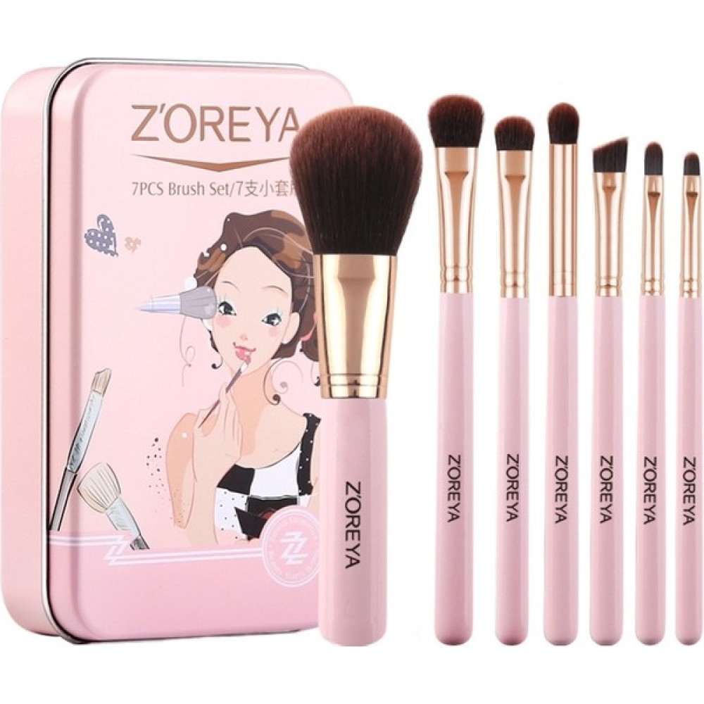 Puluz Zoreya 7'Si 1 Arada Makyaj Fırçası Seti, Dış Renk: Pembe + Demir Kutu Pembe (Yurt Dışından) Makyaj Fırça ve Aksesuarları Fiyatı