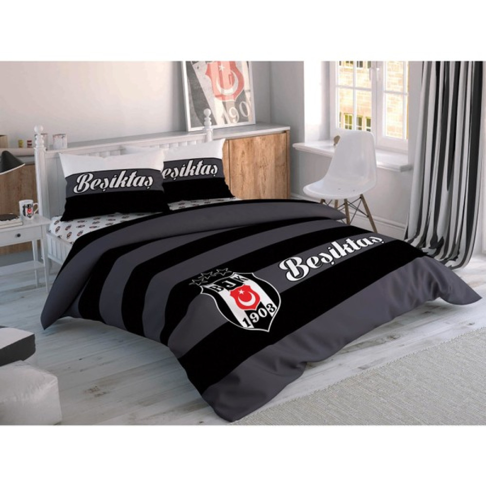 Pumpkin Home Deco Taç  Beşiktaş Striped Nevresim Takımı - 160 x 220 cm - Renkli Nevresim Takımı Fiyatı