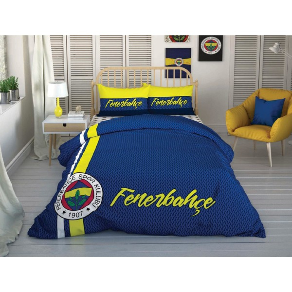 Pumpkin Home Deco Taç  Fenerbahçe Striped Nevresim Takımı - 160 x 220 cm - Renkli Nevresim Takımı Fiyatı