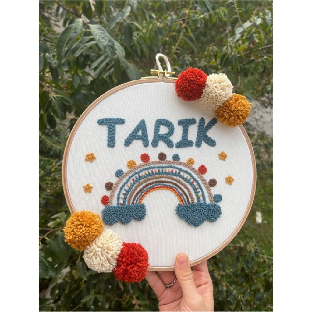 Punch Passion 25 cm Bebek/çocuk Odası Isimli Kapı Süsü/punch Nakis Duvar Panosu/bebek Hediyelik Hastane Kapı Süsü - Ekru Bebek Kapı Süsü Fiyatı