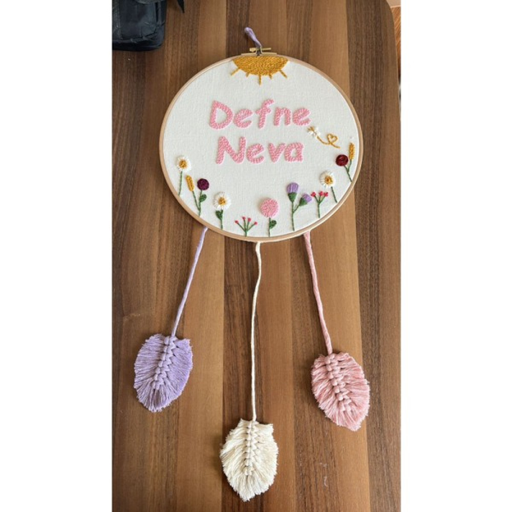 Punch Passion Bebek/Çocuk Odası Kapı Süsü Baby Shower Punch Nakış Bebek Hediyelik-215 cm - Pudra Pembe - 0 - 3 Yaş Bebek Kapı Süsü Fiyatı