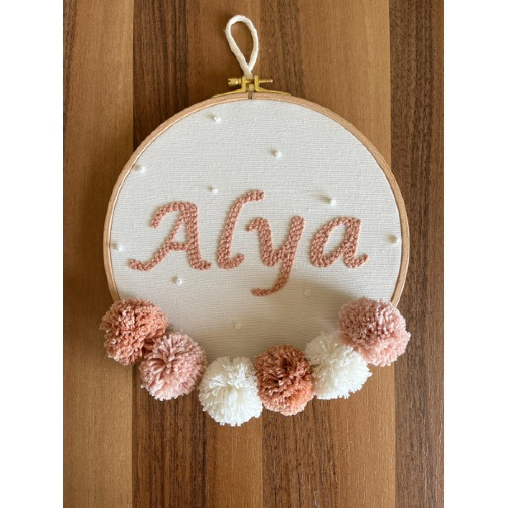 Punch Passion Bebek/Çocuk Odası Kapı Süsü Hastane Odası Kapı Süsü Baby Shower Punch Nakış Bebek Hediyelik 30 cm - Krem Rengi - 0 - 3 Yaş Bebek Kapı Süsü Fiyatı