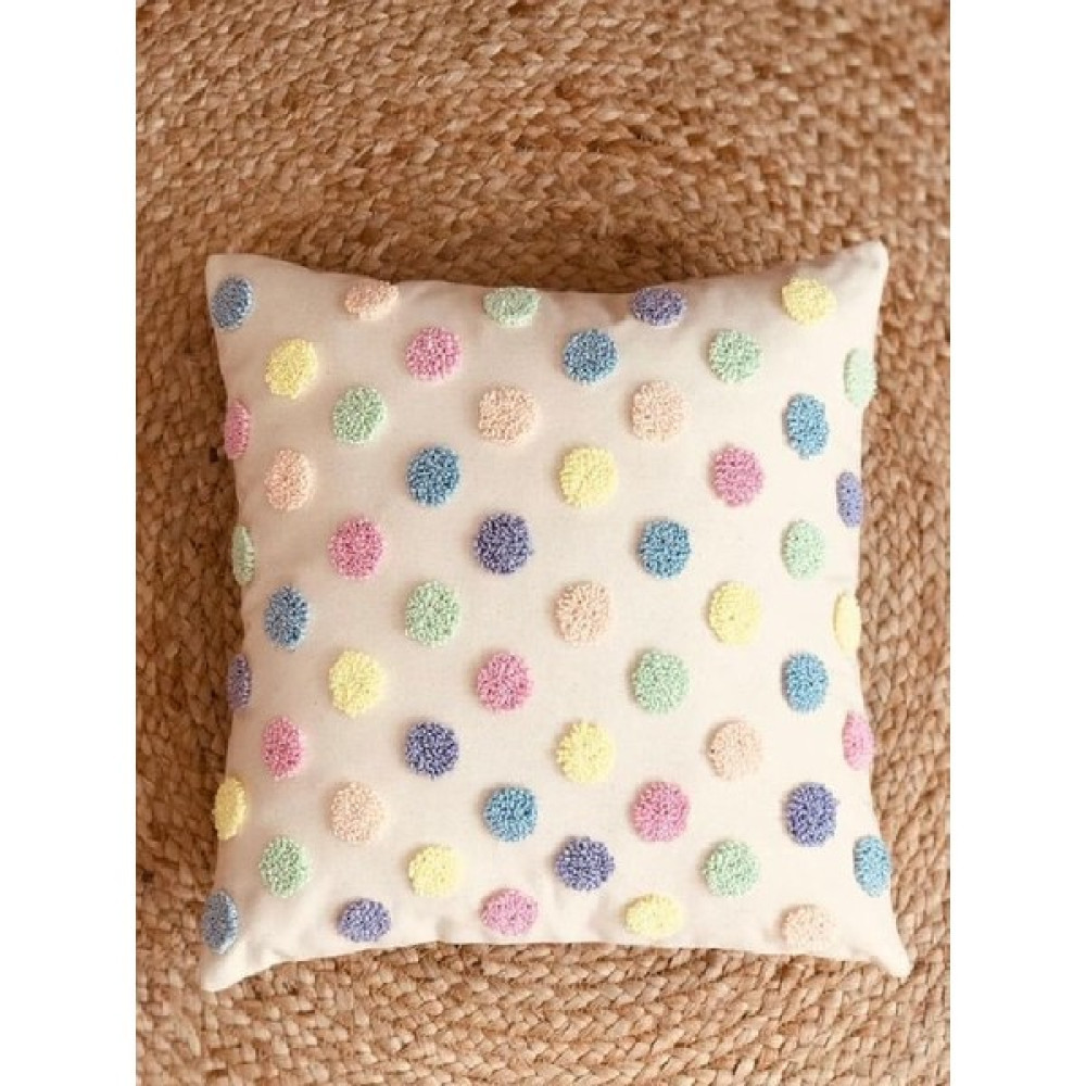Punch Passion Punch Nakışı ile Işlenmiş Dekoratif Kırlent Kılıfı (%100 El Işlemesi) - 40 x 40 cm - Ekru Kırlent / Mobilya Yastığı Fiyatı