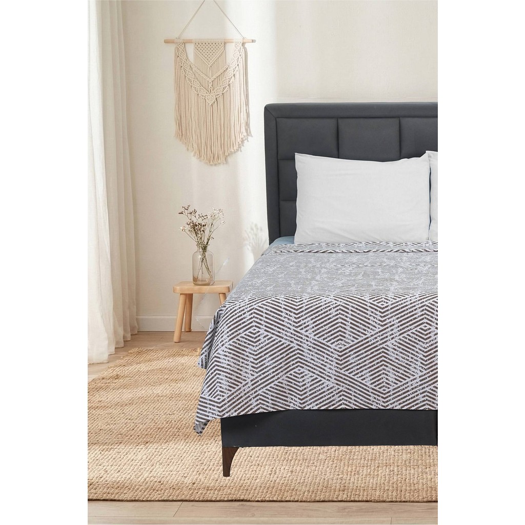 Punch Tek Kişilik Pamuklu Dört Mevsim Pike Yatak Örtüsü 160X240 Cm| Art Deco Kiremit Yatak Örtüsü Fiyatı