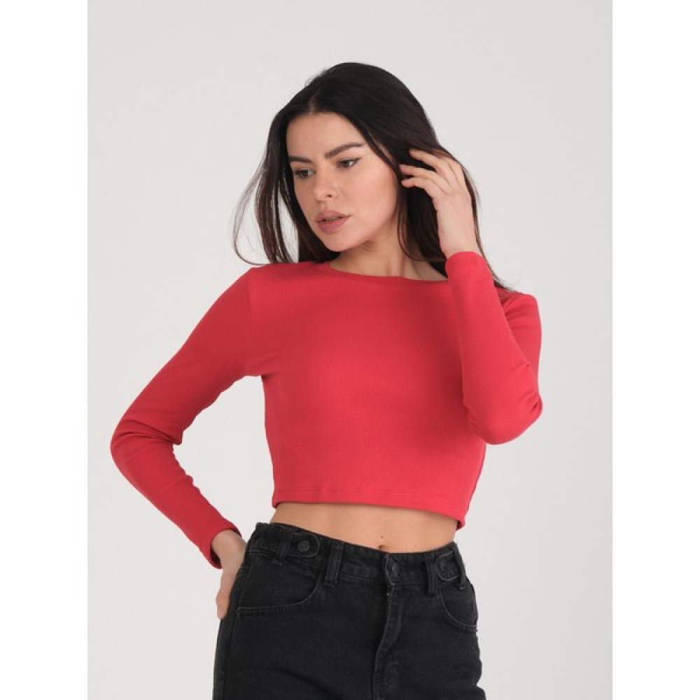 Punky Cat Kadın Kırmızı Uzun Kollu Crop Bluz Bluz Fiyatı
