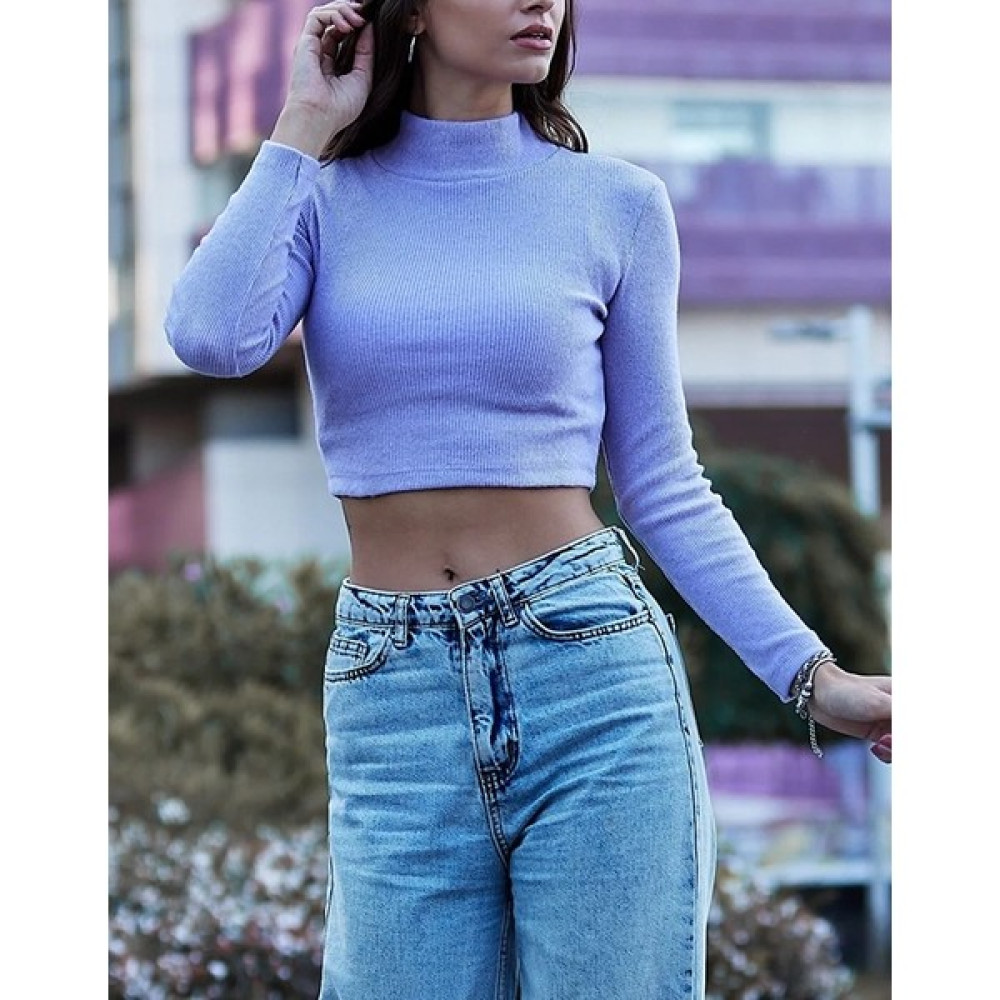 PUPA Kadın Balıkçı Yaka Uzun Kollu Kaşkorse Fitted/slim Crop Bluz Bluz Fiyatı