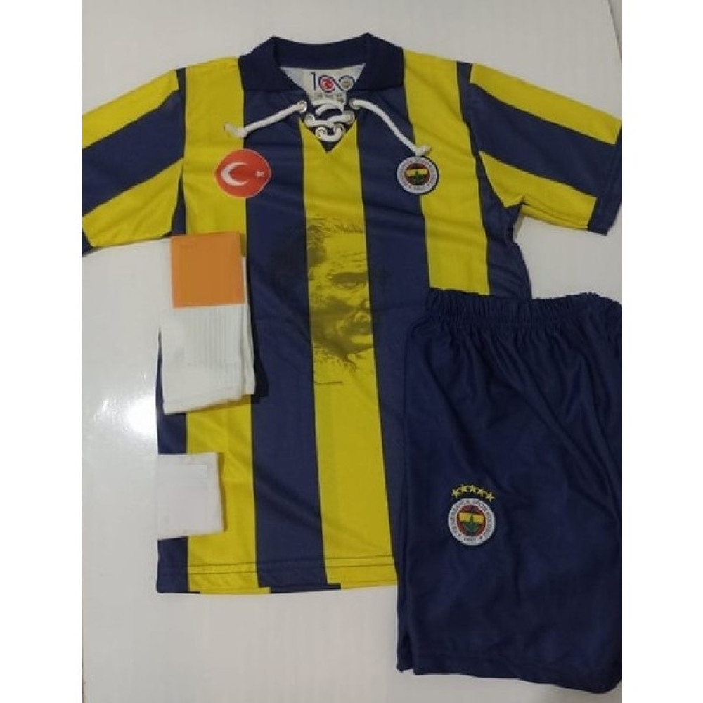 Pupa Yelken Fenerbahçe 100YLA Özel Tasarım 23-24 Sezon Futbol Taraftar Forması Çocuk Şortlu Çorap+Bileklik Hedyeli Futbol Malzemeleri Fiyatı