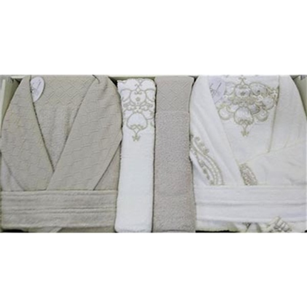 Pupilla Aile Bornoz Set Bambu - Bej - Ekru - M - L Bornoz Fiyatı