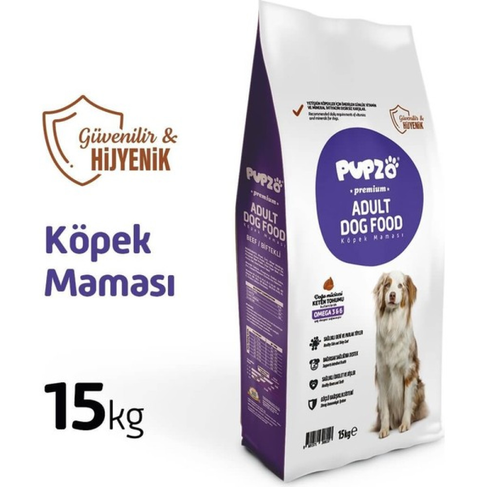 Pupzo Premium Biftekli Yetişkin Köpek Maması 15 kg Evcil Hayvan Ürünleri Fiyatı