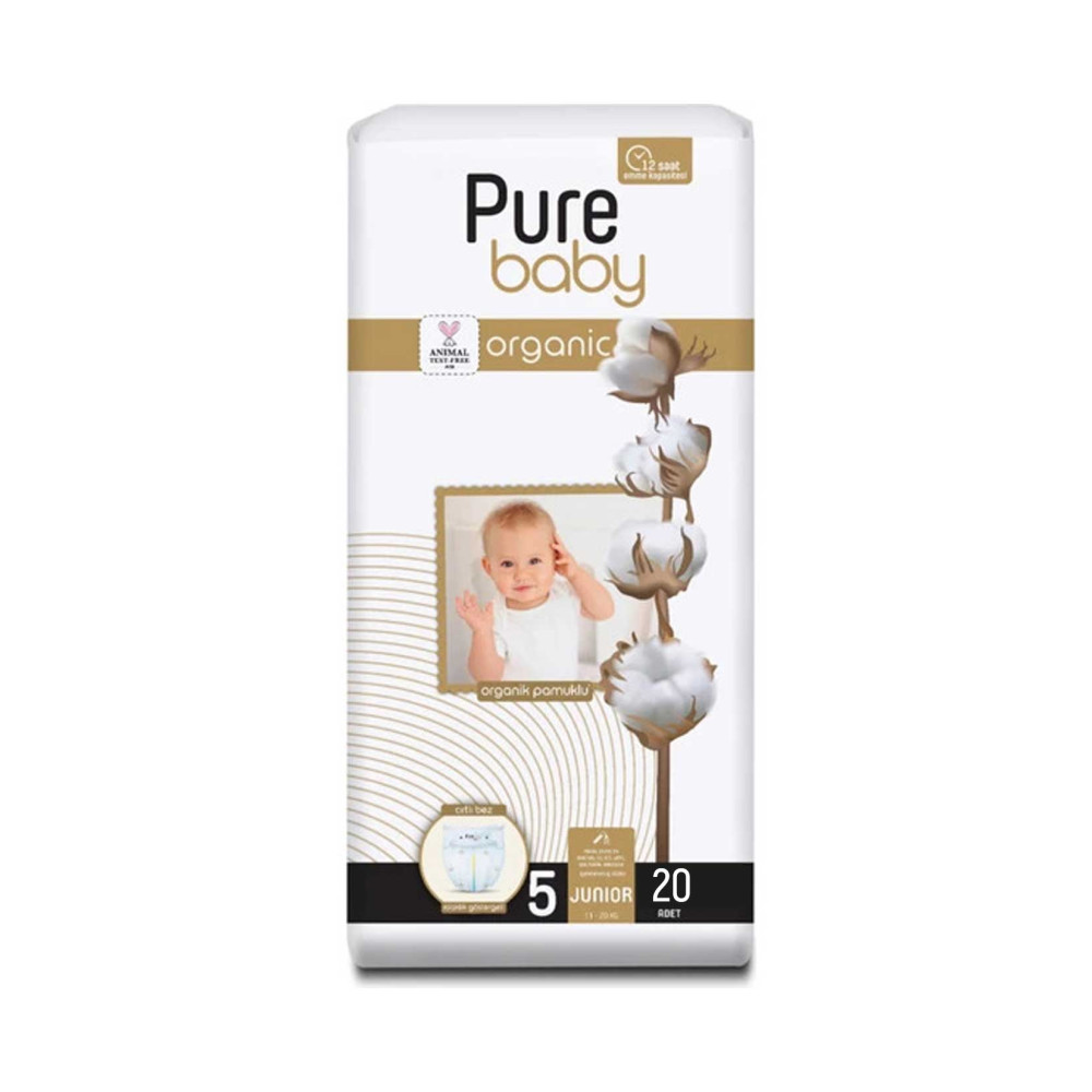Pure Baby Bebek Bezi Pamuk Jumbo Paket Junior 20'li Bebek Bezi Fiyatı