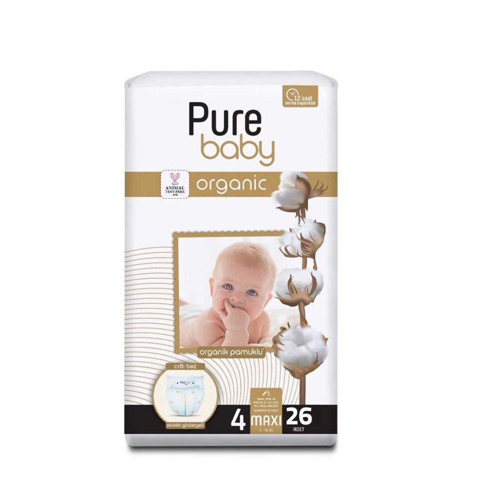 Pure Baby Bebek Bezi Pamuk Jumbo Paket Maxi 26'lı Bebek Bezi Fiyatı