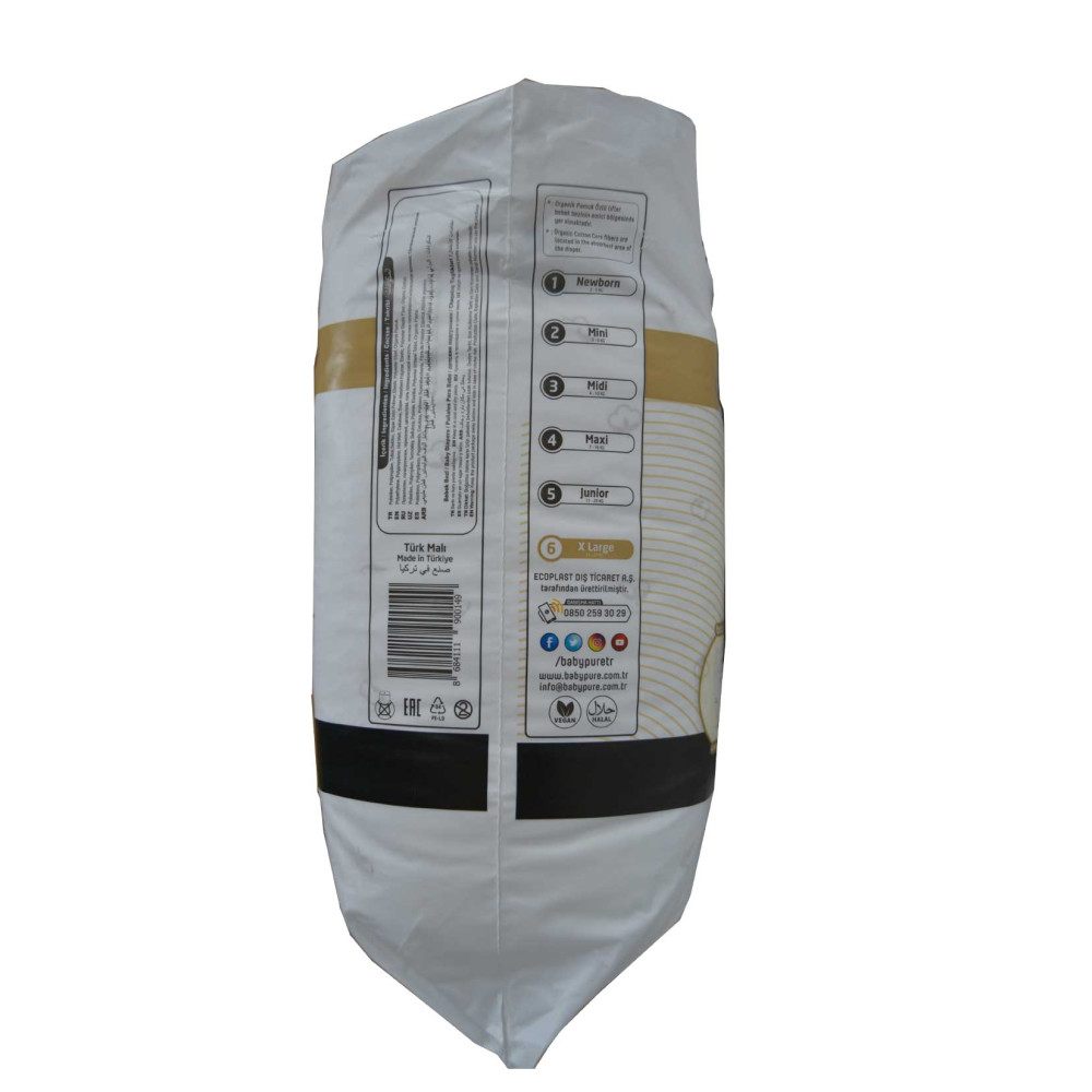 Pure Baby Bebek Bezi Pamuk Jumbo Paket XL 16'lı