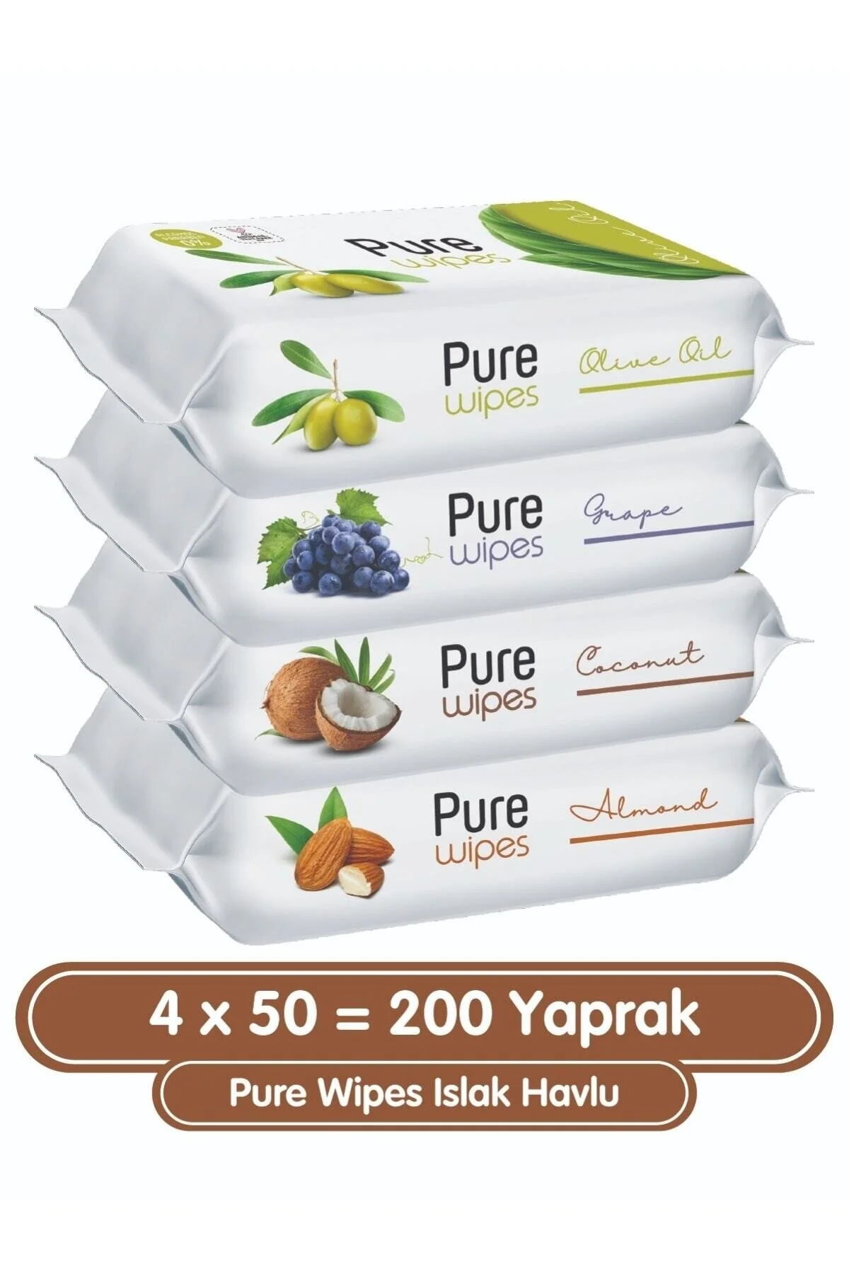 Pure Baby Pure Wipes Islak Havlu 4x50 (200 Yaprak)" Bebek Mendil-Islak Mendil Fiyatı