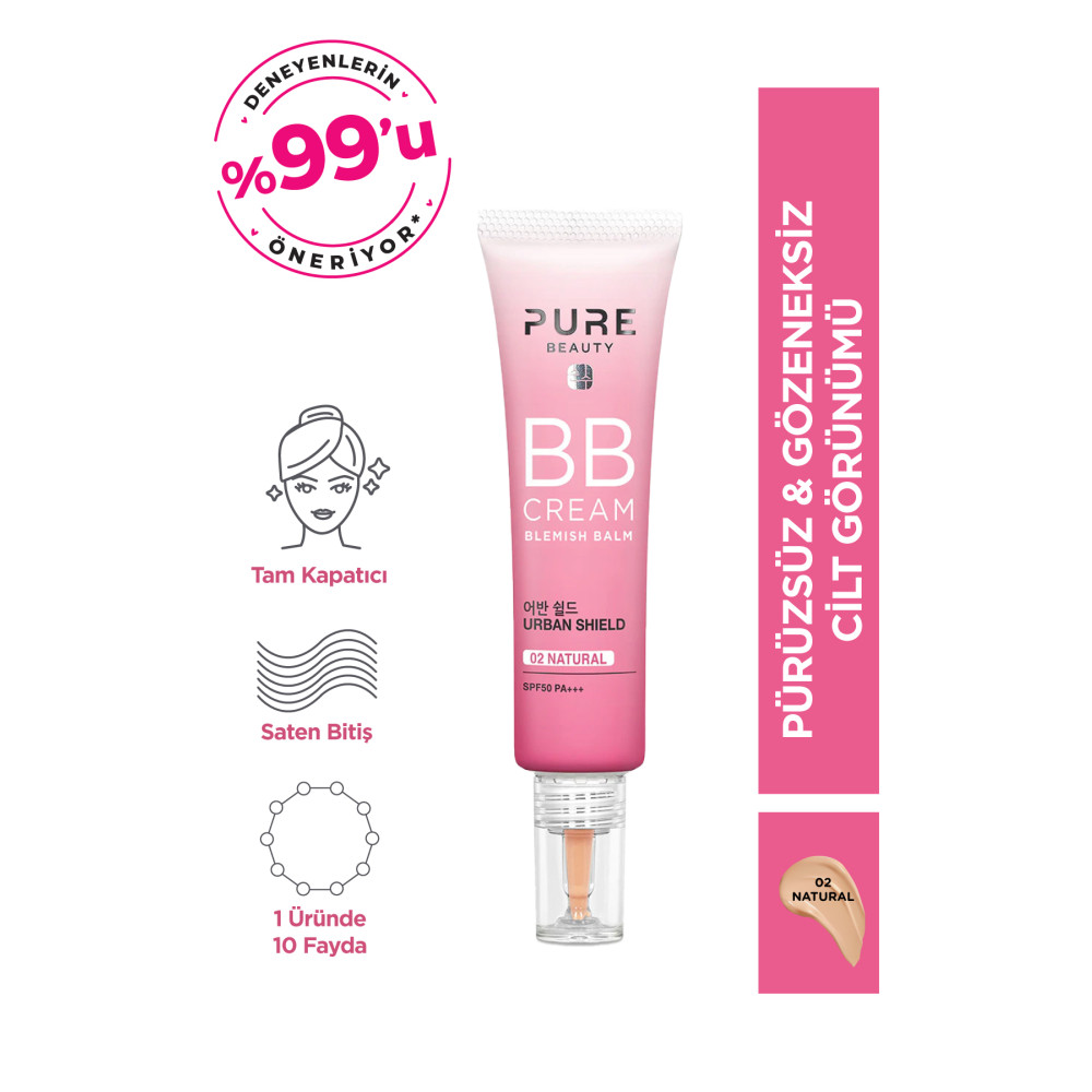 PURE BEAUTY BB Krem Spf50 Pa+++ Natural 30 ml Makyaj Ürünleri Fiyatı