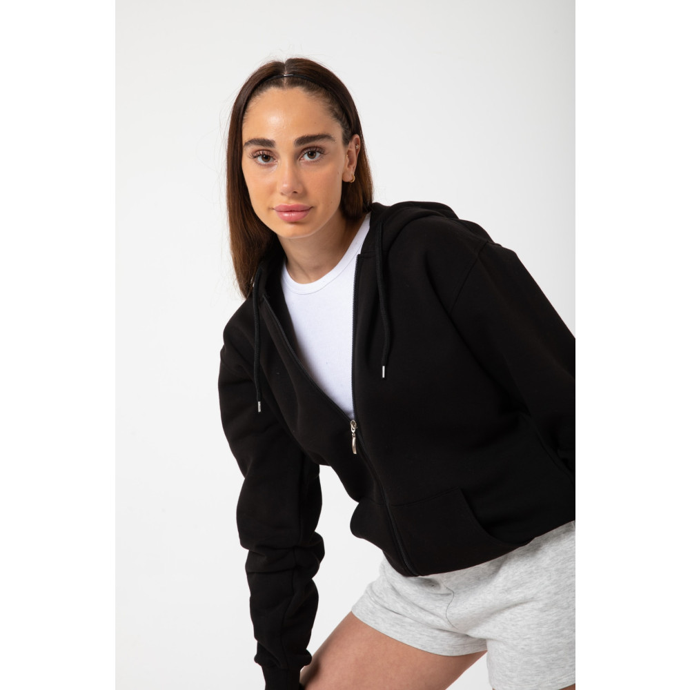 Pure Co. Kadın Fermuarlı Kapüşonlu Düz Hırka - Minimalizm ve Kalite Bir Arada M Beden Bayan Sweatshirt Fiyatı