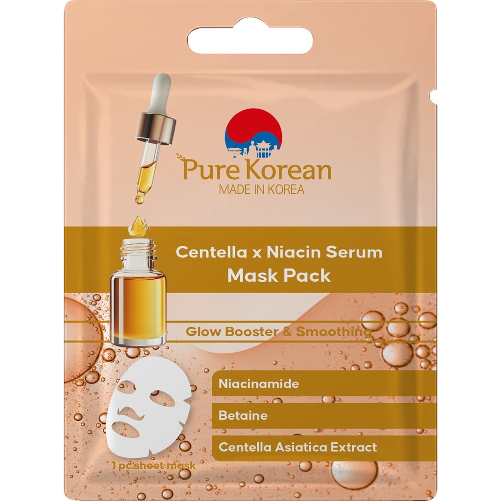 Pure Korean Kağıt Yüz Maskesi Centella & Niacin Serum Aydınlatıcı Özellikli 1 Adet Diğer Fiyatı