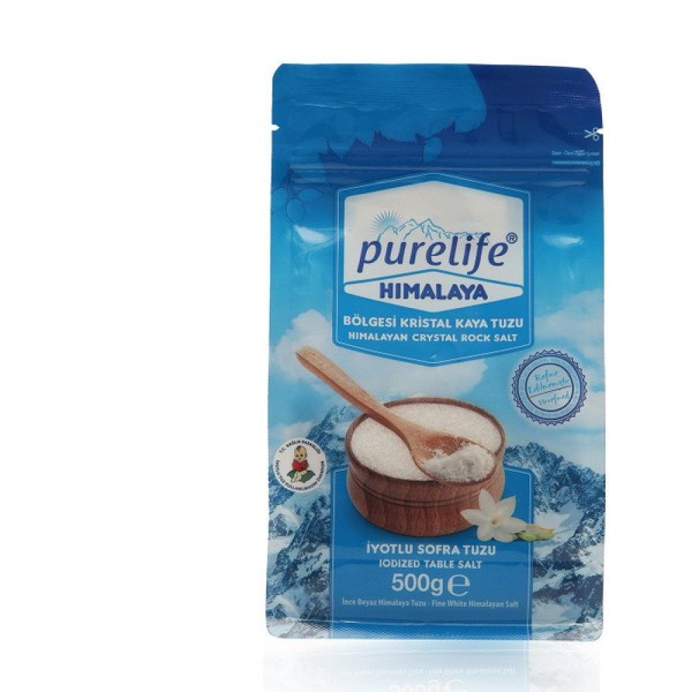 Pure Life Himalaya Tuzu - İnce İyotlu Kristal Kaya Tuzu Beyaz 500g - 500 gr Diğer Fiyatı