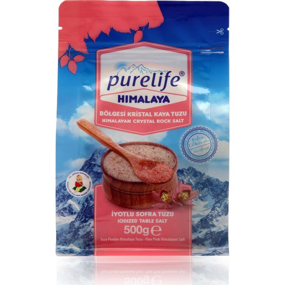 Pure Life Himalaya Tuzu - İnce İyotlu Kristal Kaya Tuzu Pembe 500g - 500 gr Diğer Fiyatı