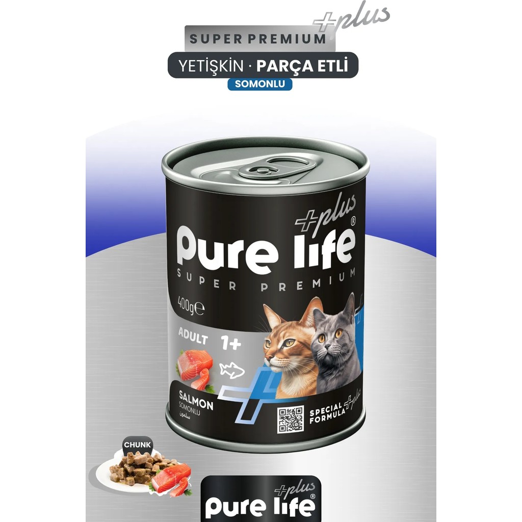 Pure Life Plus Somonlu Chunk Yetişkin Kedi Konserve Yaş Mama 400 gr - 1 Evcil Hayvan Ürünleri Fiyatı