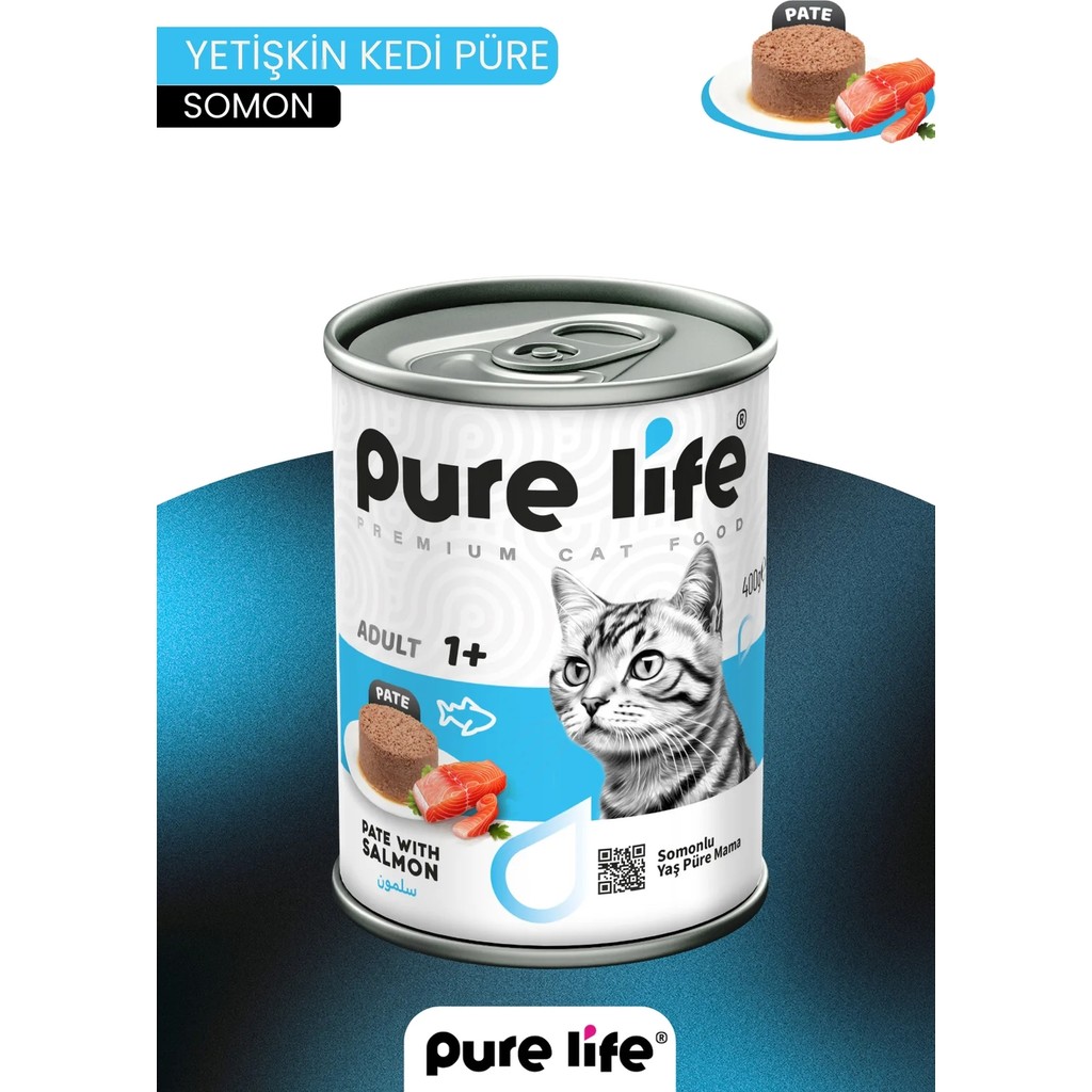 Pure Life Somonlu Pate Yetişkin Kedi Konserve Yaş Mama 400 gr - 1 Diğer Fiyatı