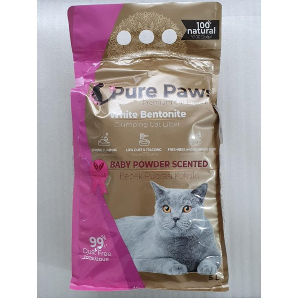 Pure Paws Ince Taneli Bebek Pudralı Bentonit Kedi Kumu 5 Lt Evcil Hayvan Ürünleri Fiyatı