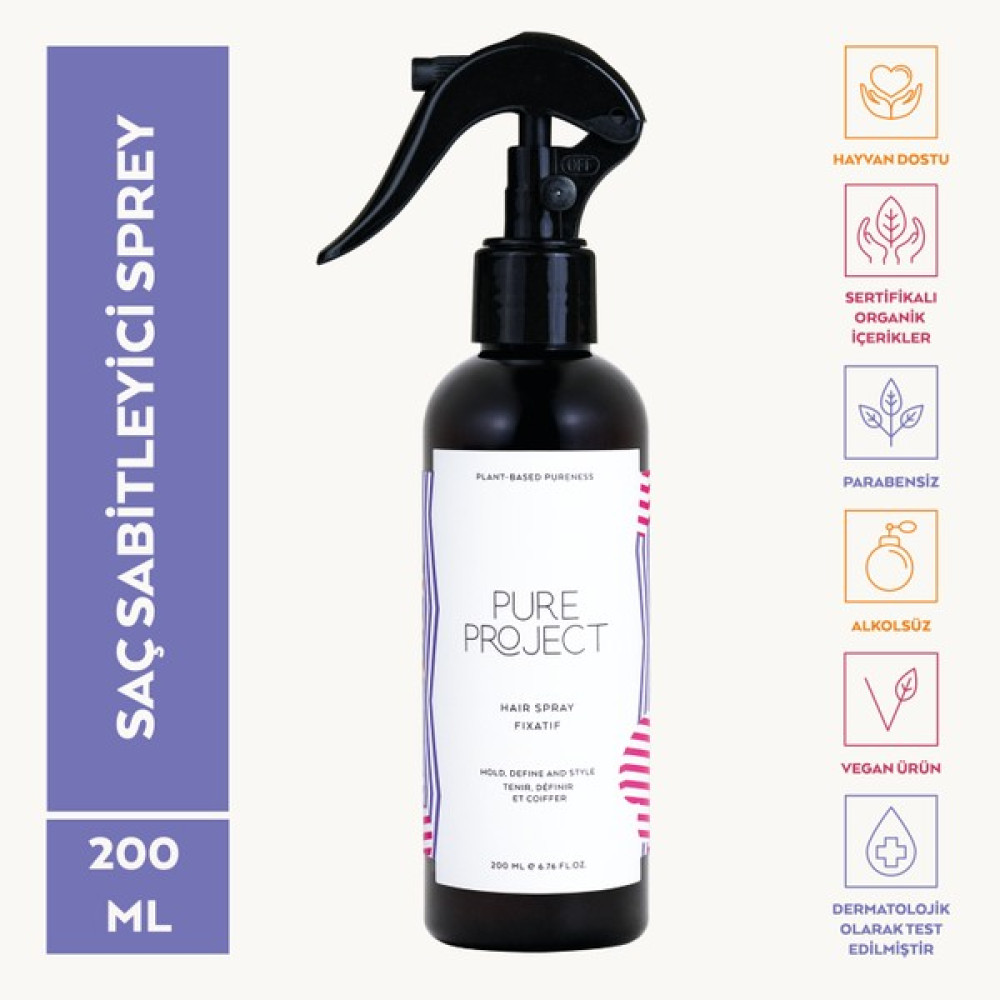 Pure Project Saç Sabitleyici Sprey - 200 ml. Saç Şekillendirici Sprey Fiyatı