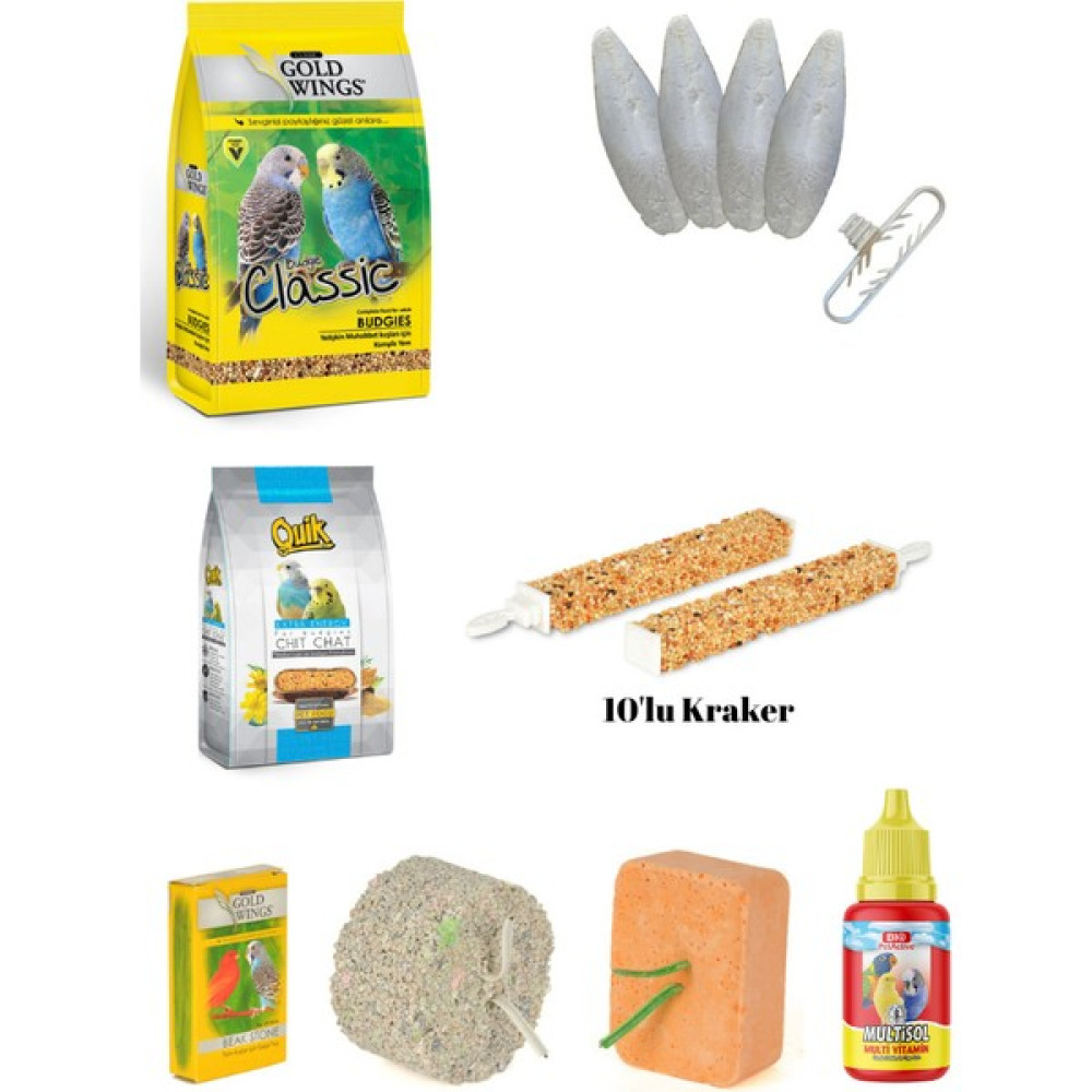 PureCanpati Muhabbet Kuşu Ihtiyaç Seti (Yem,vitamin,kraker,mürekkep Balığı,enerji Blok,mineral Blok) Evcil Hayvan Ürünleri Fiyatı