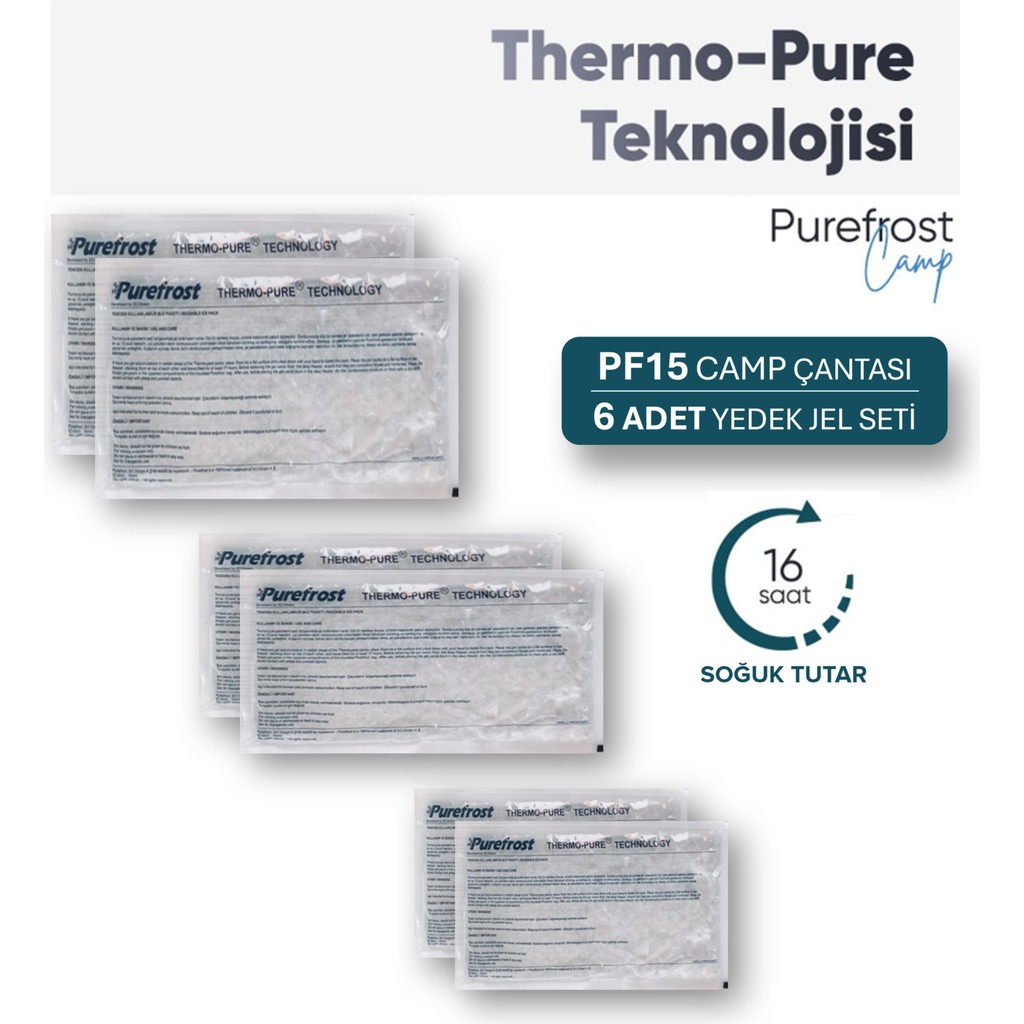 PUREFROST 6'lı Thermo-pure® PF15 Camp Soğutucu Termal Çanta Yedek Jel Seti Kamp Mutfağı Fiyatı