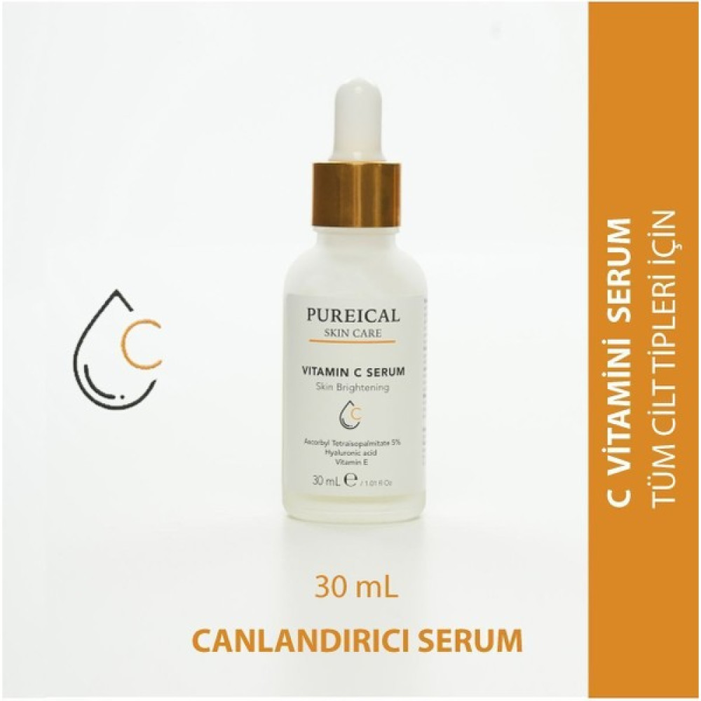 Pureical C Vitamini Serumu, %5 Ascorbyl Tetraisopalmitate, Aydınlatıcı, Ton Eşitleyici Serum 30 ml Oto Boyaları Fiyatı