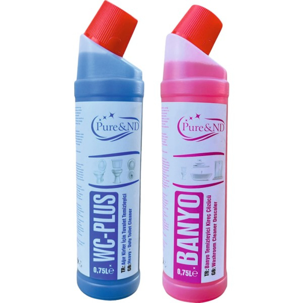 Pure&ND 1 Adet Banyo Kireç Çözücü ve 1 Adet Ağır Kirler İçin Klozet Temizlik Ürünü 750 ml Temizlik Malzemeleri Fiyatı