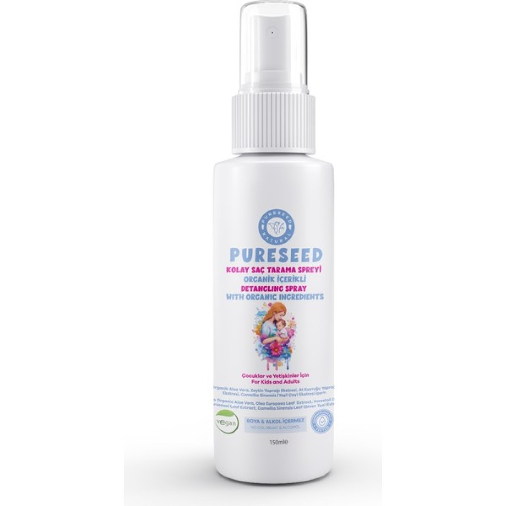 Pureseed Natural Organik Içerikli Kolay Saç Tarama Spreyi - 150 ml - Yetişkin ve Çocuk Bebek Şampuanı Fiyatı