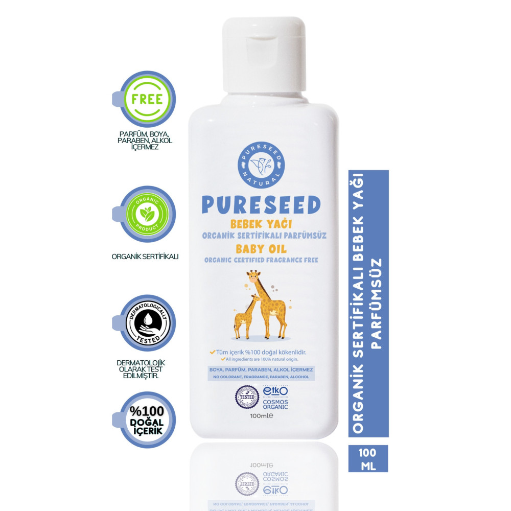 PURESEED NATURAL Organik Sertifikalı Bebek Yağı Parfümsüz - 100 ml Bebek Vücut Kremi Fiyatı