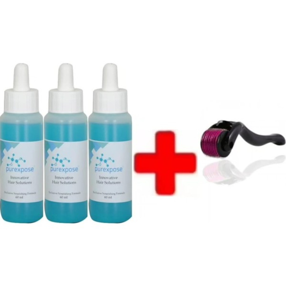 Purexpose BAY /BAYAN Saç Çıkarıcı Mavi Serum 3 Adet + Dermaroller - Açık Mavi Saç Bakım Maskeleri & Serumlar & Spreyler Fiyatı