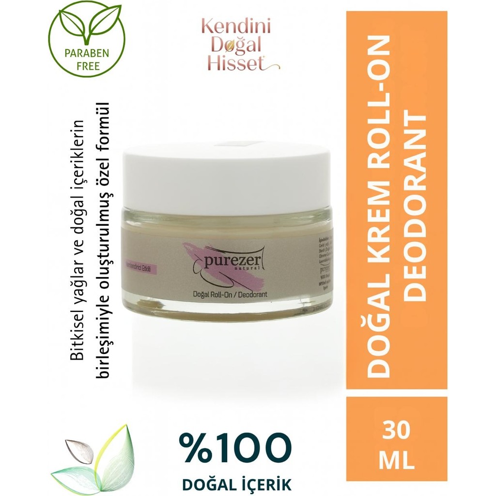 Purezer Natural Doğal Krem Roll-On / Deodorant 30 ml Deodorantlar Fiyatı