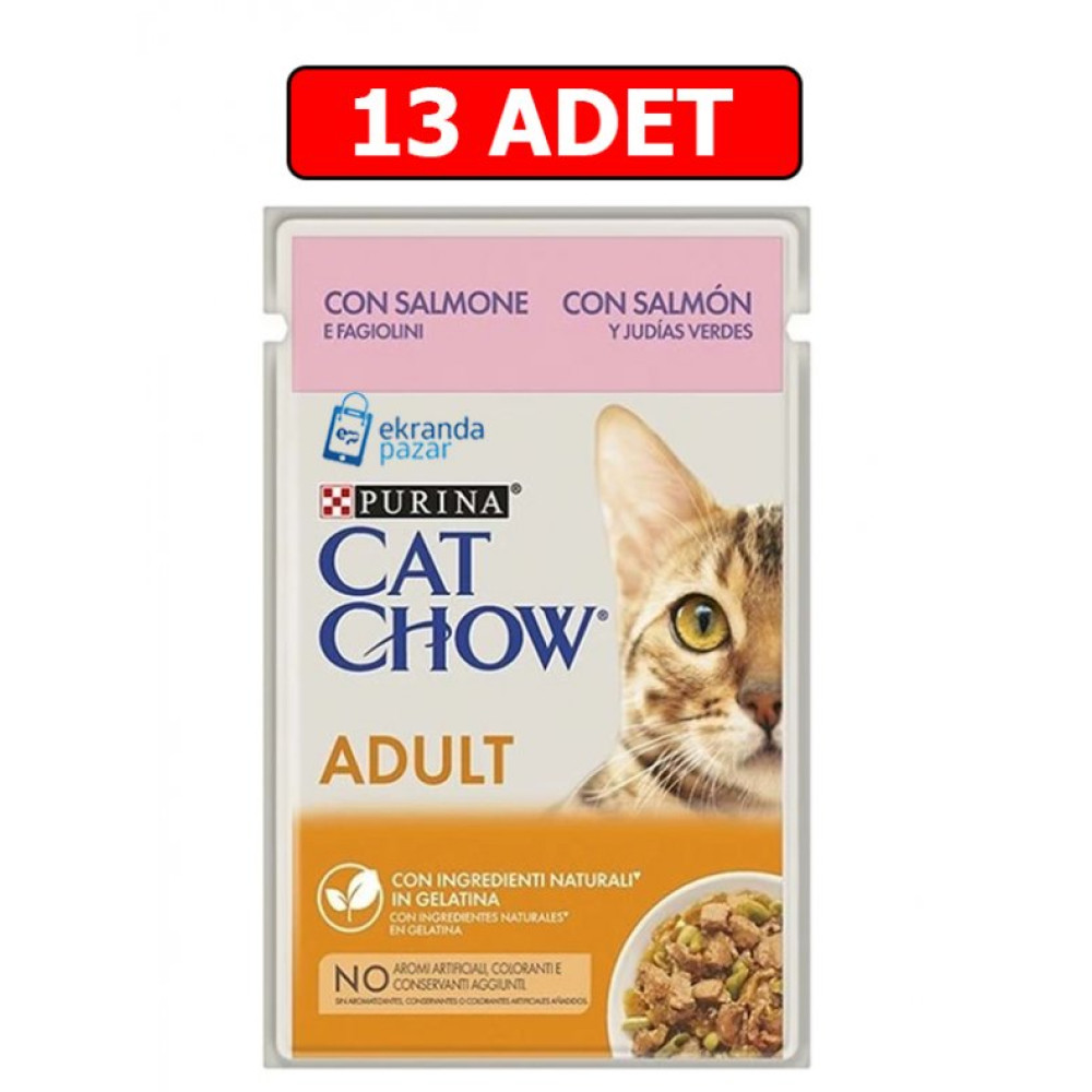 Purina Catchow Adult Somon Ve Yesil Fasulyeli Kedi İslak Mamasi 85Gr 13 Adet Kedi Yas Mama Pouch Evcil Hayvan Ürünleri Fiyatı