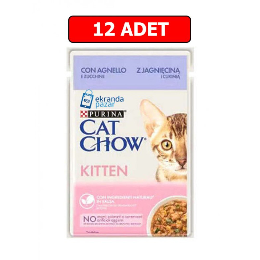 Purina Catchow Kitten Kuzu Etli Ve Kabakli Yavru Kedi İslak Mamasi 85Gr 12 Adet Kedi Yas Mama Pouch Evcil Hayvan Ürünleri Fiyatı