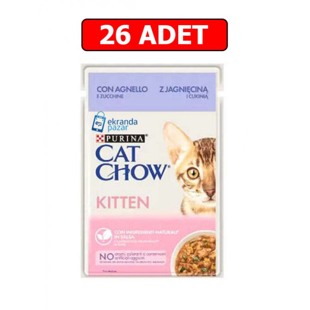 Purina Catchow Kitten Kuzu Etli Ve Kabakli Yavru Kedi İslak Mamasi 85Gr 26 Adet Kedi Yas Mama Pouch Evcil Hayvan Ürünleri Fiyatı