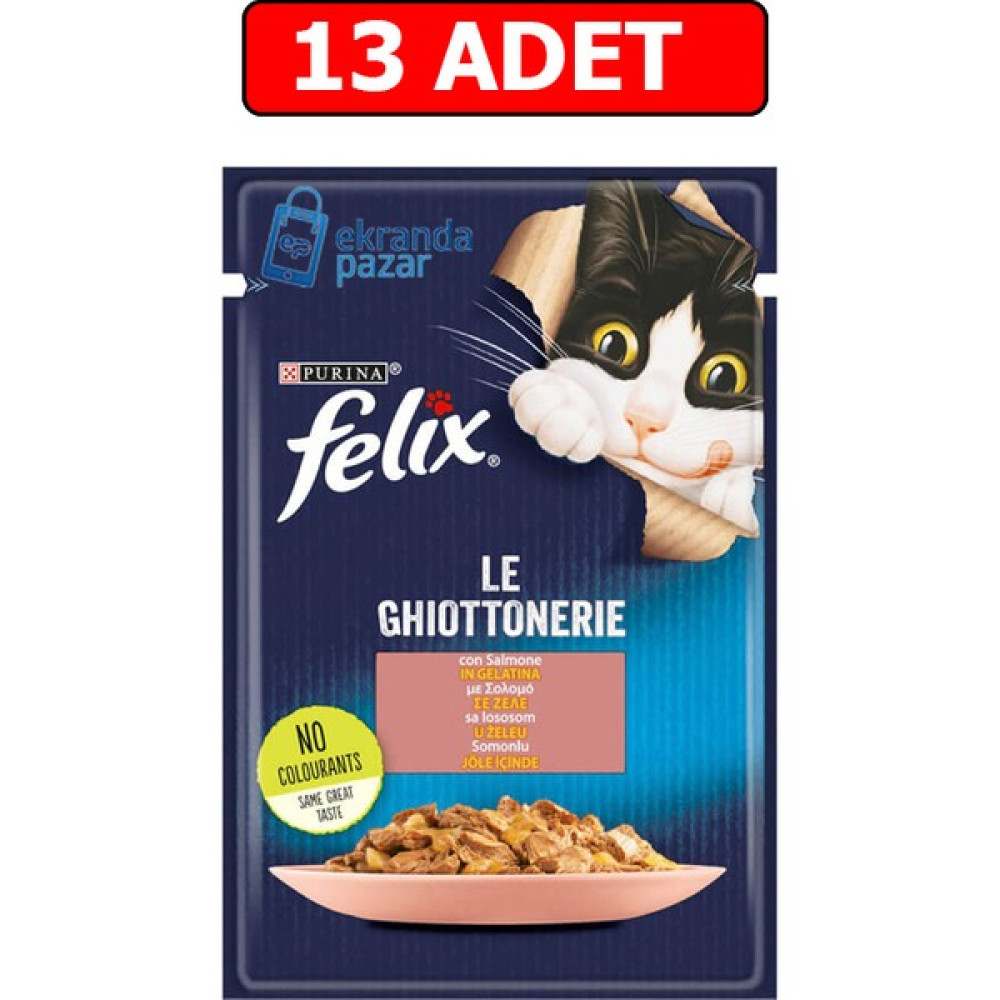 Purina Felix Somonlu Yaş Kedi Maması 85GR 13 Adet Pouch Kedi Konserve Kedi Islak Maması Evcil Hayvan Ürünleri Fiyatı