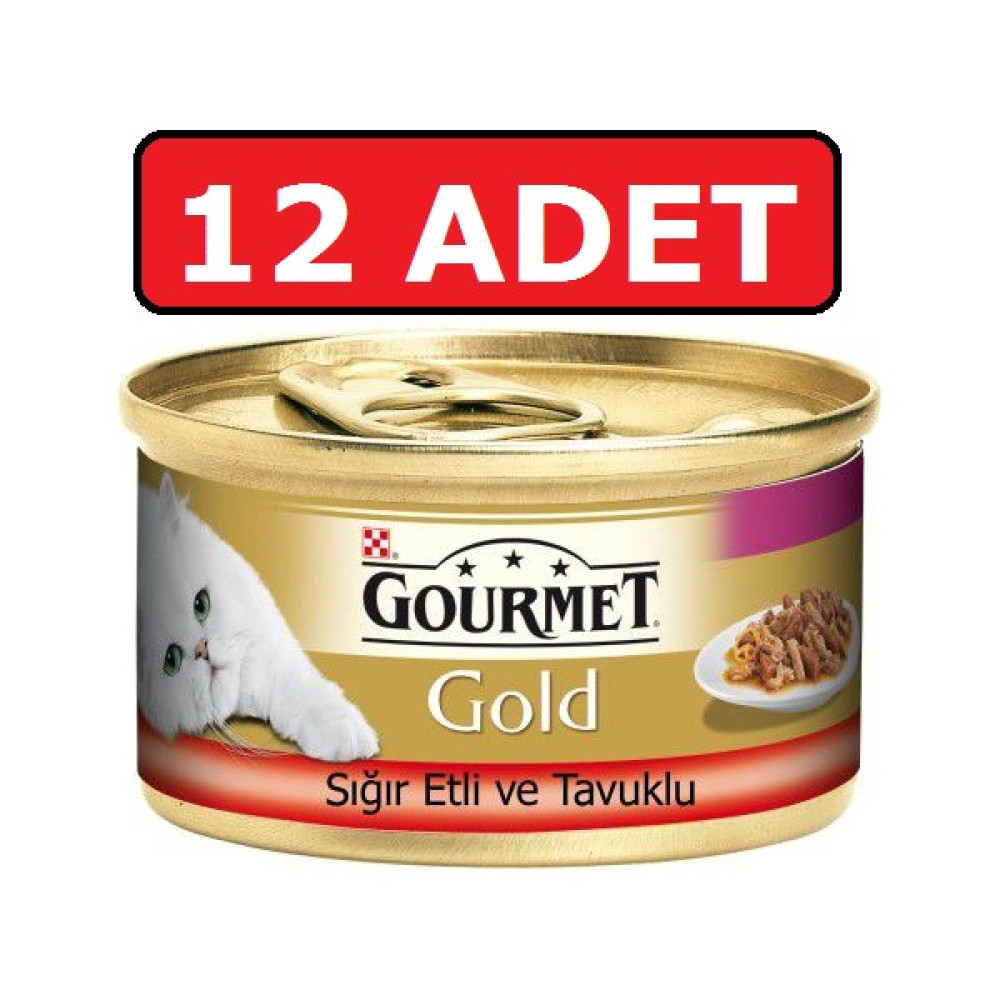 Purina Gourmet Gold Sığır Etli ve Tavuklu Kedi Konservesi 12 Adet 85 gr Parça Etli Yaş Mama Evcil Hayvan Ürünleri Fiyatı