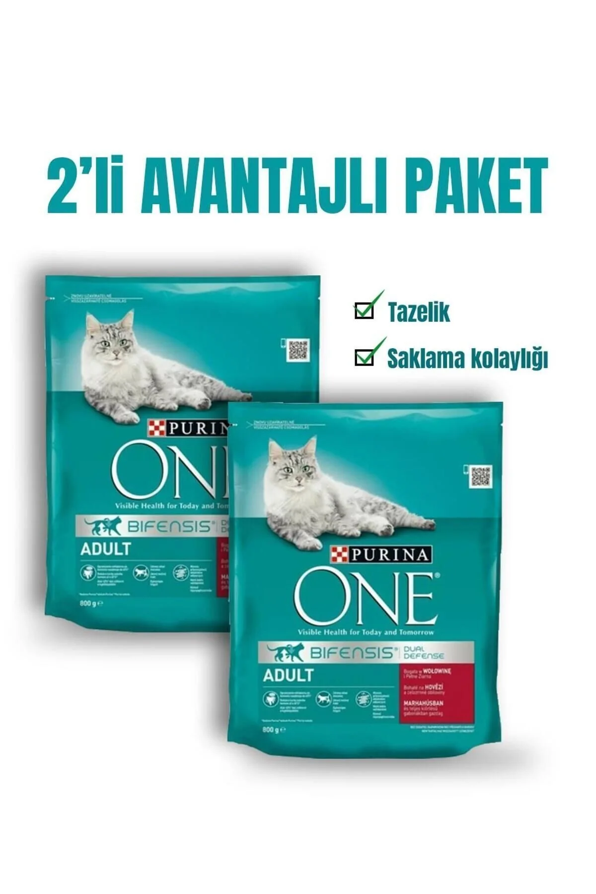 Purina One Yetişkin Sığır Etli Kedi Maması 800 Gr x 2Ad" Evcil Hayvan Ürünleri Fiyatı