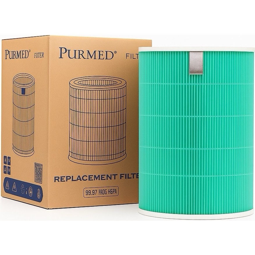 Purmed Xiaomi Mi 1 / Mi 2 / Mi 3 / Mi Pro Air Purifier Uyumlu Yeşil H13 HEPA + Değiştirilebilir Karbon Filtre – RFID Çipli Yedek Filtre Cep Telefonu Fiyatı