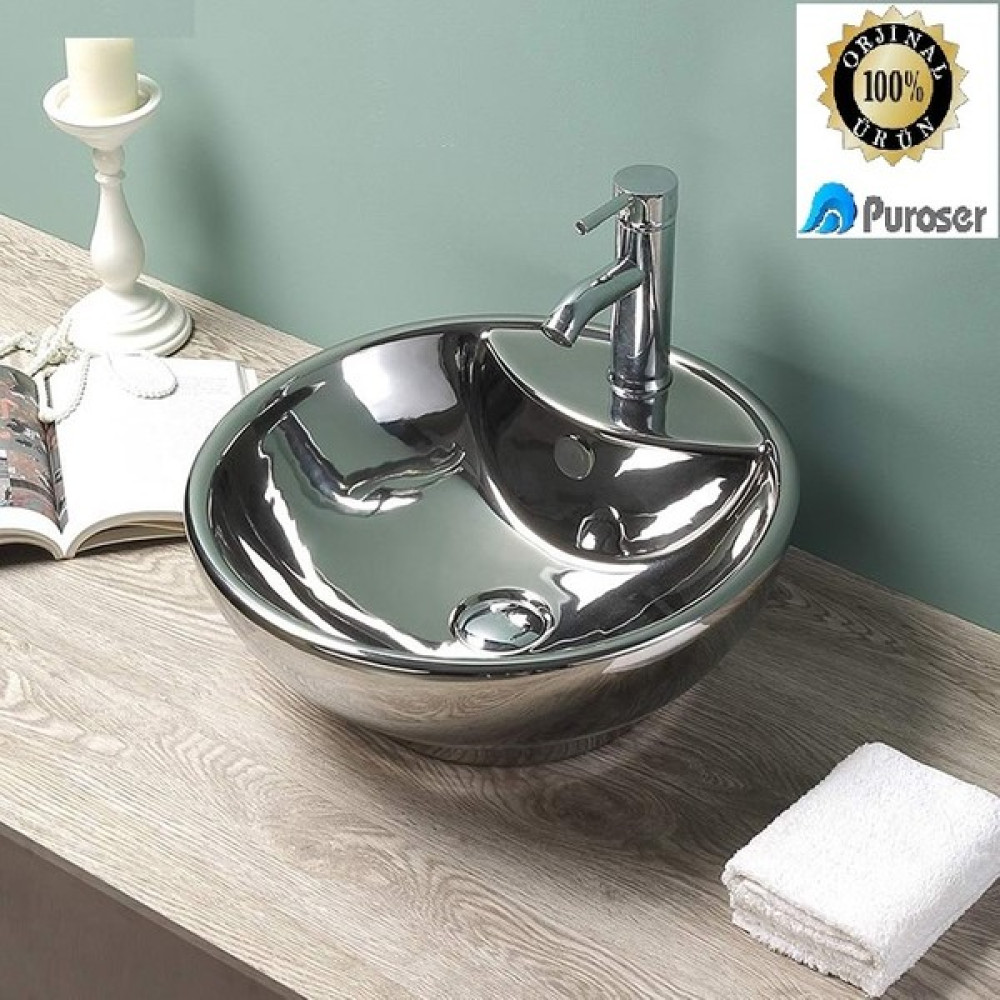 Puroser Demre Gümüş Tezgah Üstü Çanak Lavabo Lavabo Fiyatı