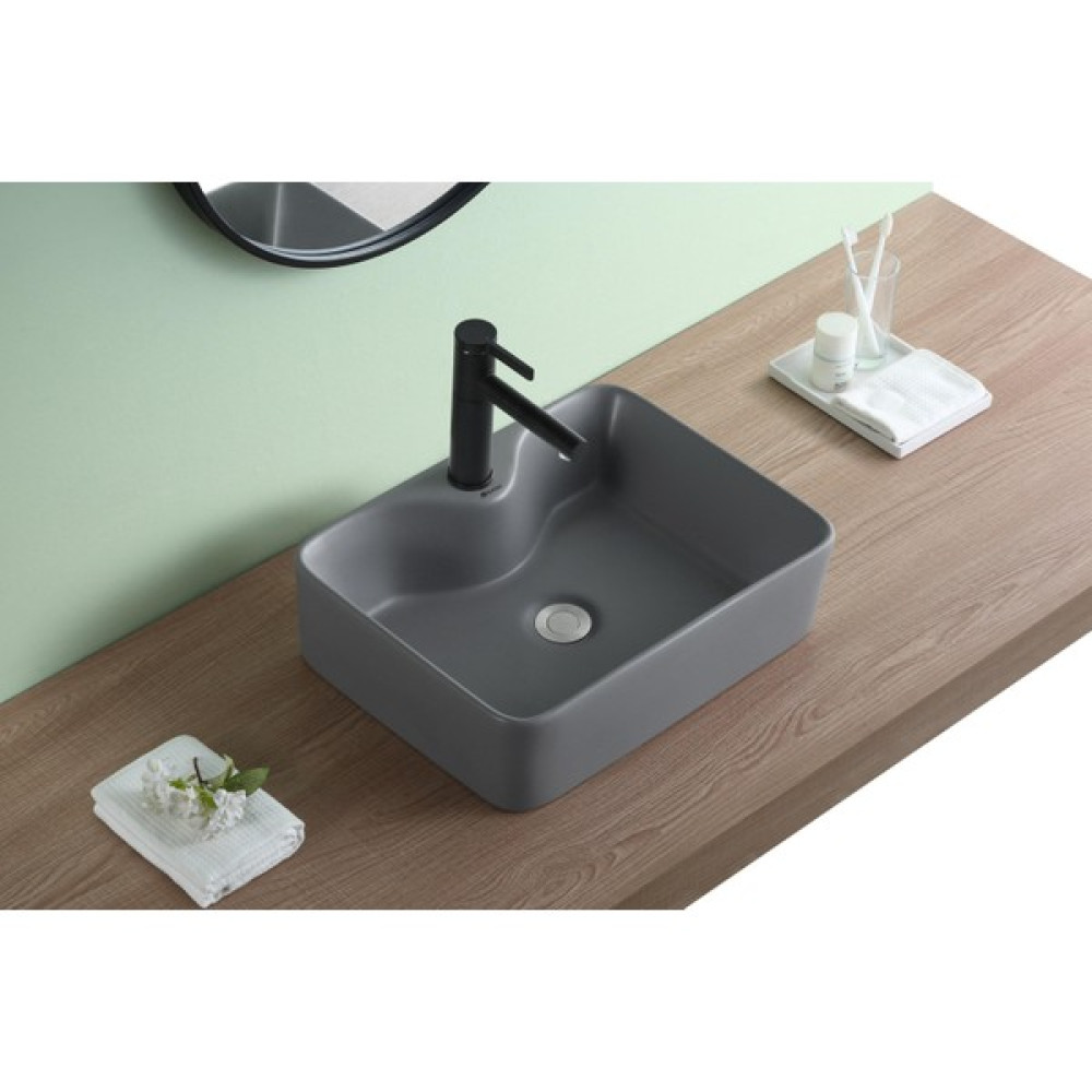 Puroser Finike Matt Grey Tezgah Üstü Çanak Lavabo Lavabo Fiyatı