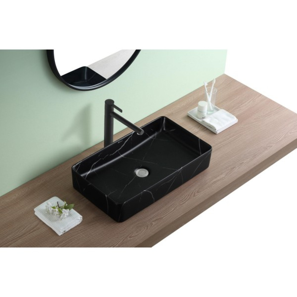 Puroser Royal Matt Black Marbel Tezgah Üstü Seramik Lavabo Oto Boyaları Fiyatı