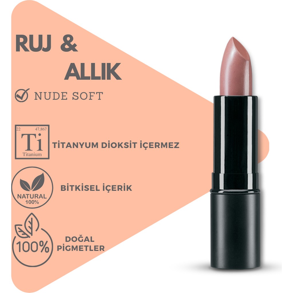 Pürshiffa Bitkisel İçerikli Doğal Ruj Allık 5 gr - Nude Soft (Stick) Rujlar & Dudak Parlatıcıları Fiyatı