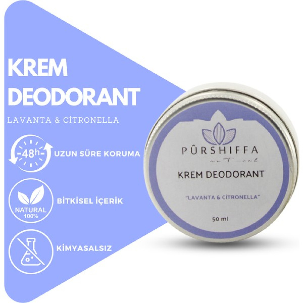 Pürshiffa Krem Deodorant (Lavanta & Citronella) 50 ml Deodorantlar Fiyatı