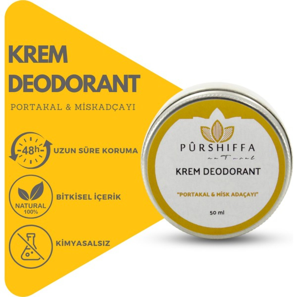 Pürshiffa Krem Deodorant (Portakal & Misk Adaçayı) 50 ml Deodorantlar Fiyatı